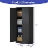 Munora - 71" Metal Garage Storage Cabinet with 3 Adjustable Shelves - Lockable Tool Cabinet with 3-Point Lock System - Black - 2 of 4