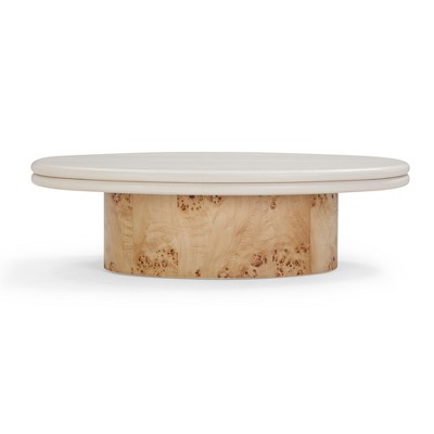 TOV Furniture Tanner Burl Ash Coffee Table in Natural and Cream