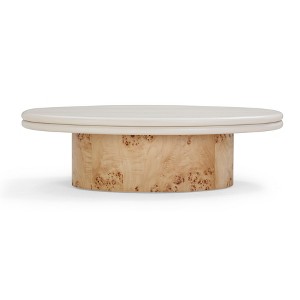 TOV Furniture Tanner Natural Burl and Cream Ash Coffee Table - 1 of 4