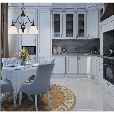 Herndon Satin Nickel 3-Light Chandelier with Frosted Glass Shades