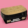 Big Dot of Happiness 80th Birthday Party Paper Food Trays, Disposable Food Boats, Black & Gold, Picnic, BBQ, Double-Sided Paper Meal Holders - 12 Ct - 4 of 4