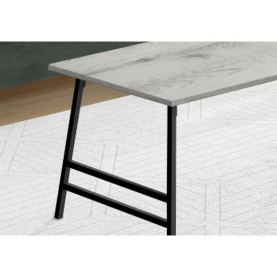 Sleek Gray Laminate and Black Metal Rectangular Coffee Table