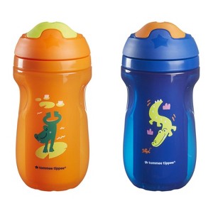 Tommee Tippee 9oz Insulated Sippy Cup - Orange/Blue - 2pk - 1 of 4