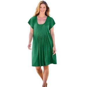 Swim 365 Women's Plus Size Box-Pleat Cover Up - 1 of 4