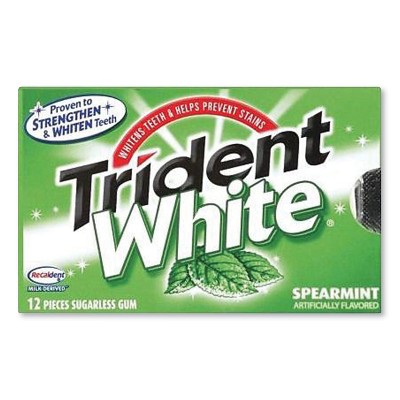 Trident White Gum Sugar-Free Spearmint - Count of 9 - 16 sticks