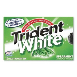 Trident White Gum Sugar-Free Spearmint - Count of 9 - 16 sticks - 1 of 1
