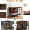 Dog Crate Furniture, 38.6" Wooden Dog Kennel with Wheels & Double Doors, Indoor Dog Crate House for Large Medium Dogs - 4 of 4