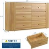 coucheta Dressers for Bedroom, 6-Drawer Dressers, 60"W, Oak Chest of Drawers, Mid Century Storage Cabinet, Fluted Dresser with Sliding Doors - 2 of 4