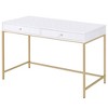 HomeRoots 47" White And Gold Wood and Steel Vanity Table With Two Drawers - 4 of 4