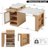 PexFix 59.5" Kitchen Island with Extendable Dining Table Kitchen Storage Table with Double-sided Storage with Power Outlet&Side Open Shelves Natural - 3 of 4