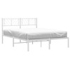 vidaXL Metal Bed Frame with Headboard White 53.1 in.x74.8 in. - 3 of 4