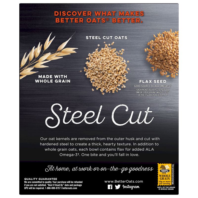 Better Oats Revolution! Steel Cut Oats Maple & Brown Sugar Oatmeal - 10ct, 4 of 14