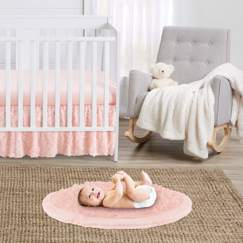 Sweet Jojo Designs Girl Baby Tummy Time Playmat Rose Pink, 3 of 7
