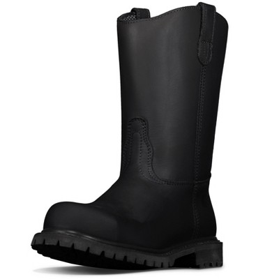 Berrendo 10' Wellington Steel Toe Work Boots for Men ' Electrical Hazard ' Oil and Slip Resistant,Black