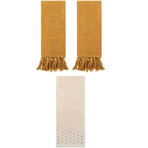 REGALWOVEN 3 Packs Solid Cotton Absorbent Soft Hand Towel for Bathroom 14" x 30" - 1 of 4