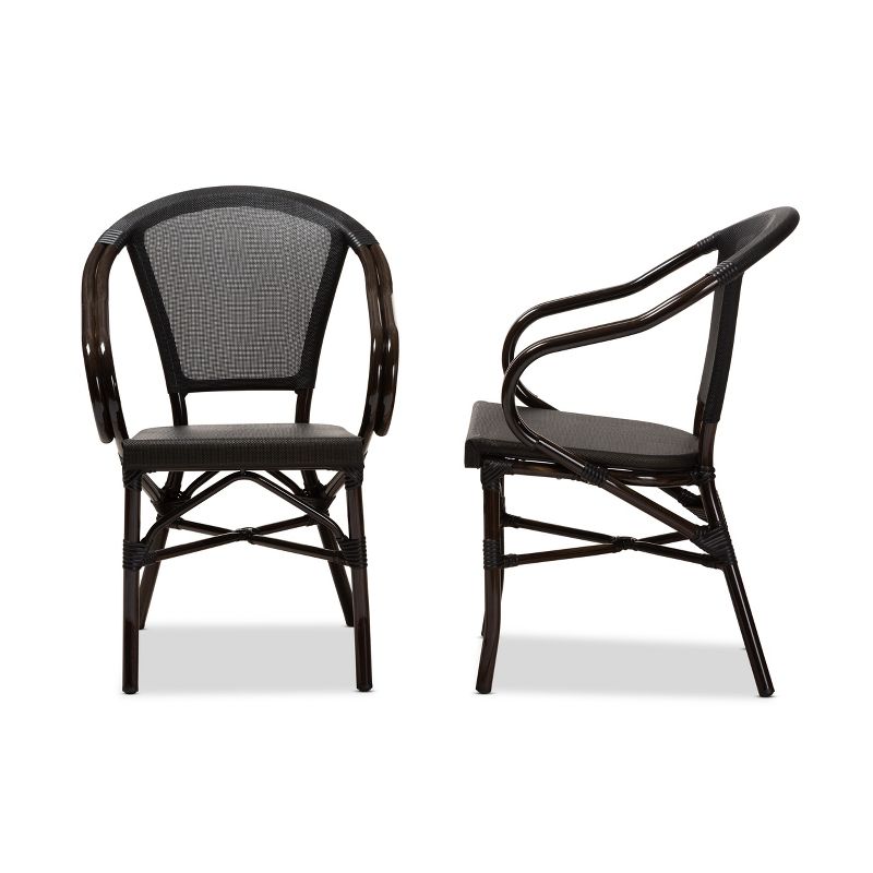 Set Of 2 Artus Indoor and Outdoor Stackable Bistro Dining Chairs - Baxton Studio, 3 of 9