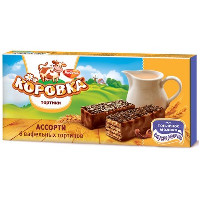 Red October Wafer Assorted Chocolate Squares Korovka 200g - Irresistible Snack | Variety Pack of Creamy Delights