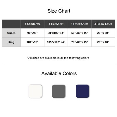 NTBAY 7-Piece Microfiber Comforter Set, Contrast Design Bedding Set with Deep Pocket Fitted Sheet, All Season Bed in a Bag — фото 2