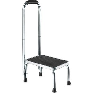 Step Stool with Handle Sturdy Chrome-Plated Steel, 330 lbs Capacity for Adults & Seniors Perfect for Bed, Bathroom & Kitchen Use MedicalKingUsa - 1 of 4