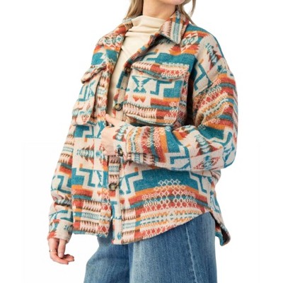 Women's Ethnic Print Aztec Jacket - Easel