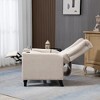 Linen Push-Back Recliner Chair with Footrest, Wingback Design and Button Tufted Upholstery - 4 of 4