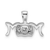 Black Bow Jewelry Rhodium Plated Sterling Silver & 0.03 Ctw Diamond MOM Pendant, 19mm - 3 of 4