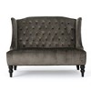Velvet Modern Glam Wingback Loveseat Sofa with Button Tufted Diamond Stitch and Turned Legs for Living Room - 2 of 4