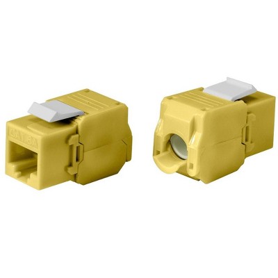 Monoprice Cat6A RJ-45 Toolless 180-Degree Keystone, Yellow