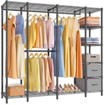 Vipek V12e Garment Rack Heavy Duty Rolling Clothes Rack With Hanging Closet  Organizer Freestanding Wardrobe Metal Clothing Rack, Black : Target