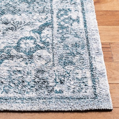 Handmade Classic Vintage Blue Cotton Blend 27" Area Rug
