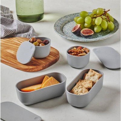 Caraway Cream Contemporary 14-Piece Glass Food Storage Set