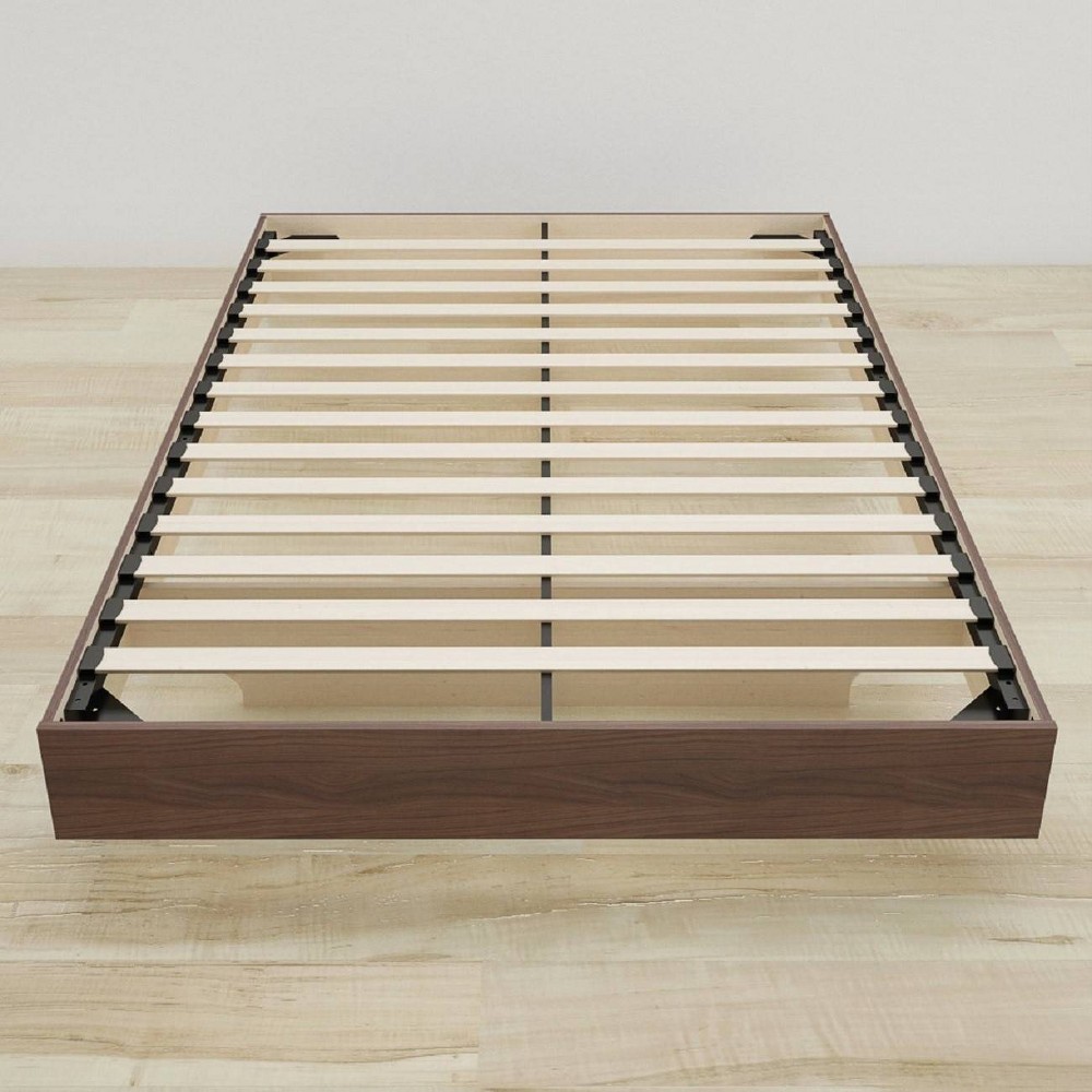 Photos - Bed Frame Full Newport Platform Bed and Headboard Walnut - Nexera