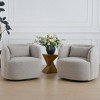 KINWELL 34" Wide Boucle Fabric Upholstered Swivel Armchair (Set of 2) - 2 of 4