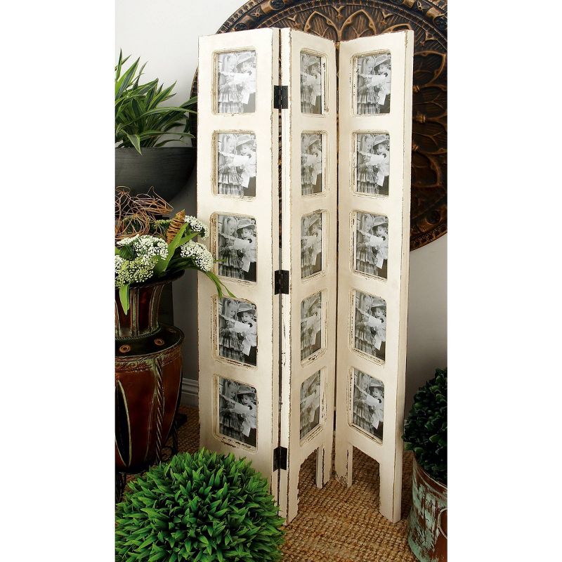 Farmhouse Chinquapin Wood Rectangle Room Divider Screen White - Olivia &#38; May, 3 of 25