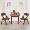 HDZNVF Set of 2 Upholstered Folding Dining Chair, Space Saving, Easy To Carry, Dining Room, Grey and Cherry - 2 of 4