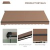 Resenkos Patio Awning, Outdoor Sun Shade Shelter Cover Awnings,12' x 10' Retractable Awning, 280gsm UV Resistant Sunshade Shelter, Coffee - 4 of 4