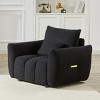 Comfy Single Sofa Chair, Deep Seat Teddy Armchair, Upholstered Accent Chair with Toss Pillow for Living Room or Bedroom - Koiai - 2 of 4