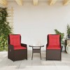 vidaXL Reclining Patio Chair Brown, Red - 3 of 4