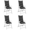 vidaXL Highback Chair Cushion Set of 4 Anthracite Fabric (100% polyester) - 4 of 4