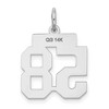Black Bow Jewelry 14k White Gold, Jersey Collection, Small Number 58 Pendant - 3 of 4