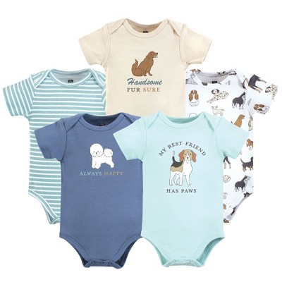 Image of Hudson Baby Infant Boy Cotton Bodysuits, Dogs, 0-3 Months