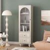 ORRD 63" Tall Storage Cabinet with Glass Door & Drawers, Dark Blue - 2 of 4