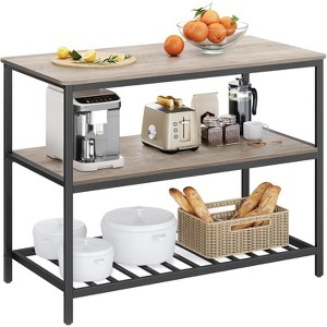 47.2 Inches Width Kitchen Shelf with Large Worktop, coffee table, Stable Steel Structure,Easy to Assemble - 1 of 4