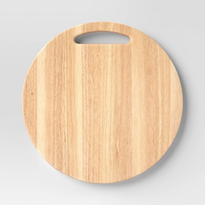 15.98x15.98 Rubberwood Round Serving Platter Brown - Threshold™: Meat & Cheese Platter, Hand Wash, 1 Piece