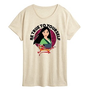 Women's - Disney Princess - Be True To Yourself Mulan And Mushu Short Sleeve Graphic T-Shirt - 1 of 4