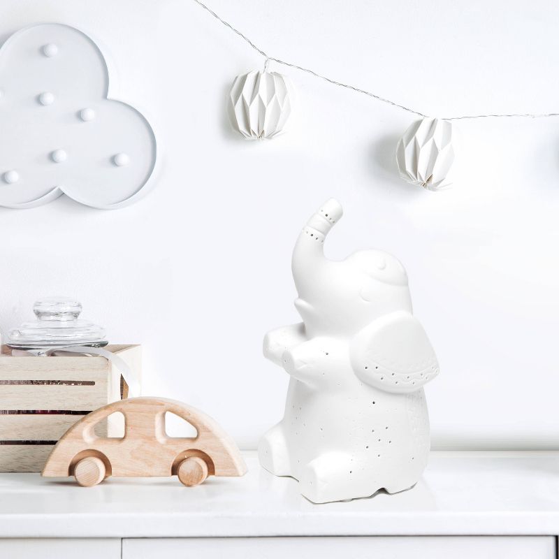 Porcelain Elephant Shaped Table Lamp White - Simple Designs, 4 of 9