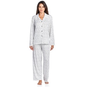 Casual Nights Women's Long Sleeve Rayon Button Down Pajama Set - 1 of 4