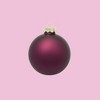 Northlight Small Matte Finish Glass Christmas Ball Ornaments - 2" (50mm) - Purple - 28ct - 3 of 4