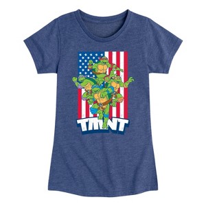 Girls' - Teenage Mutant Ninja Turtles - USA Turtles Fitted Short Sleeve Graphic T-Shirt - 1 of 4