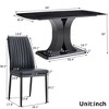 7 PCS Dining Table Set, Faux Marble Table with Convertible Base and 6 Chairs-ModernLuxe - 3 of 4